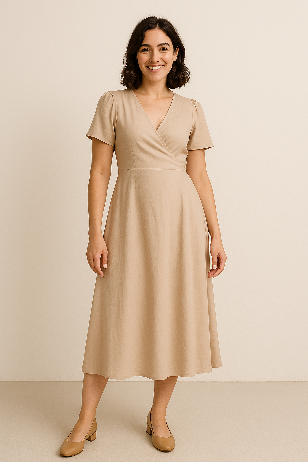 Stylish Floral Midi Dress for Women – Elegant & Comfortable