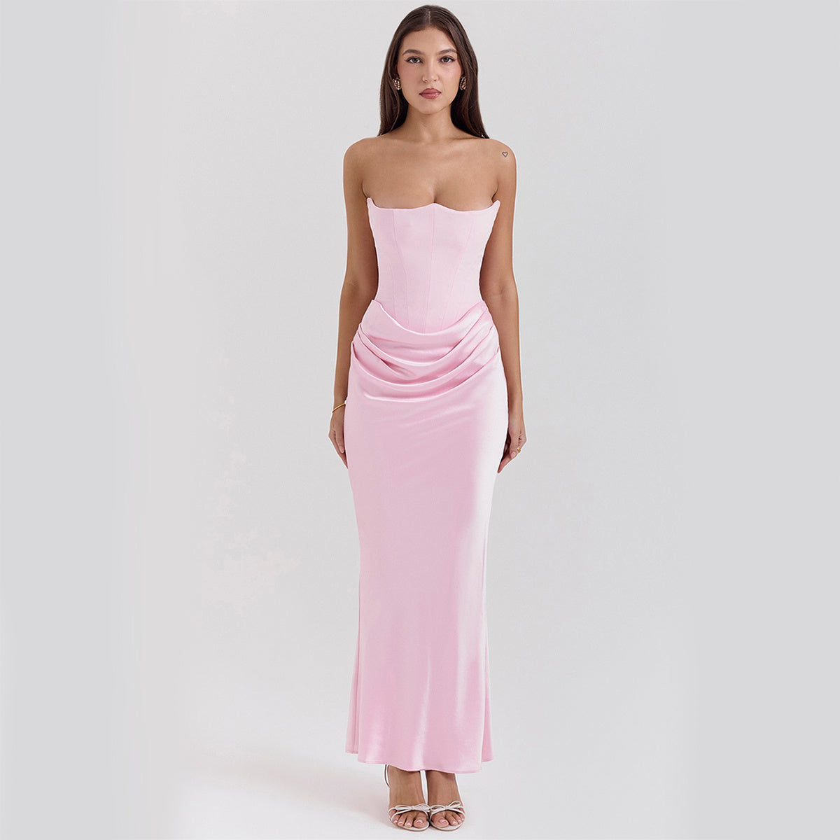 "Backless Tube Top Party Dress – Sexy Slim Fit Evening Gown"