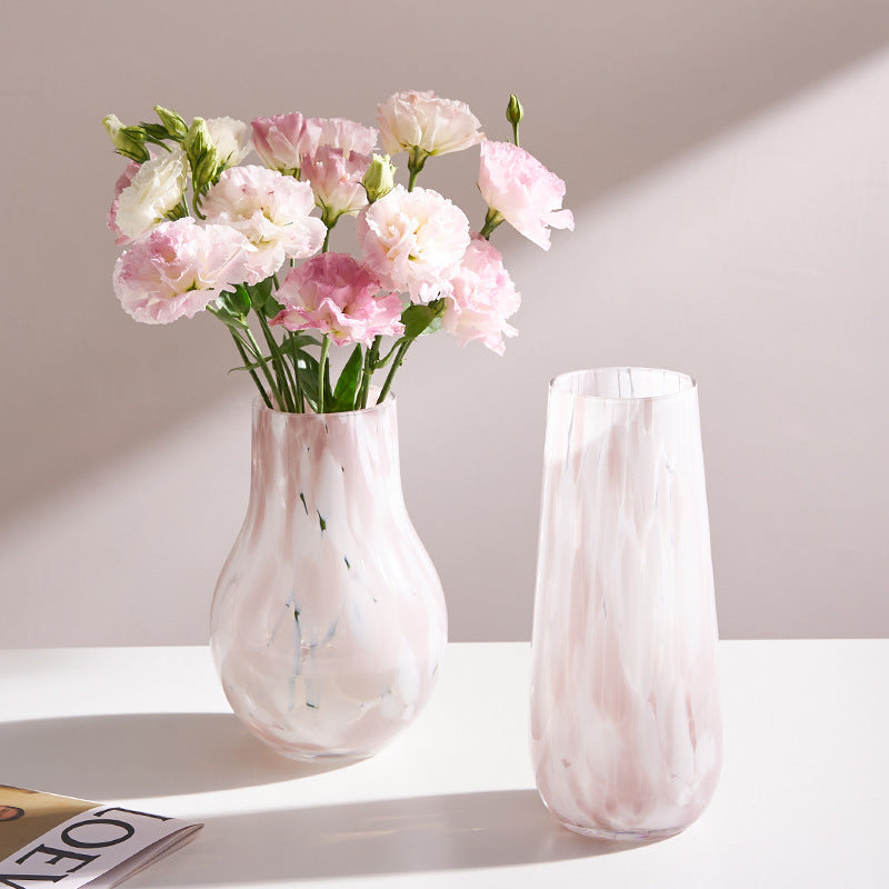 Elegant French Cream Glass Vase – Luxury Minimalist Home Decor