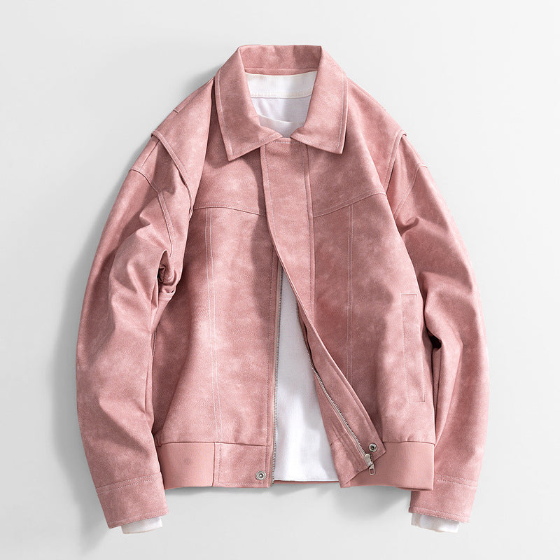 Men’s Retro PU Leather Jacket | Vintage Loose Fit