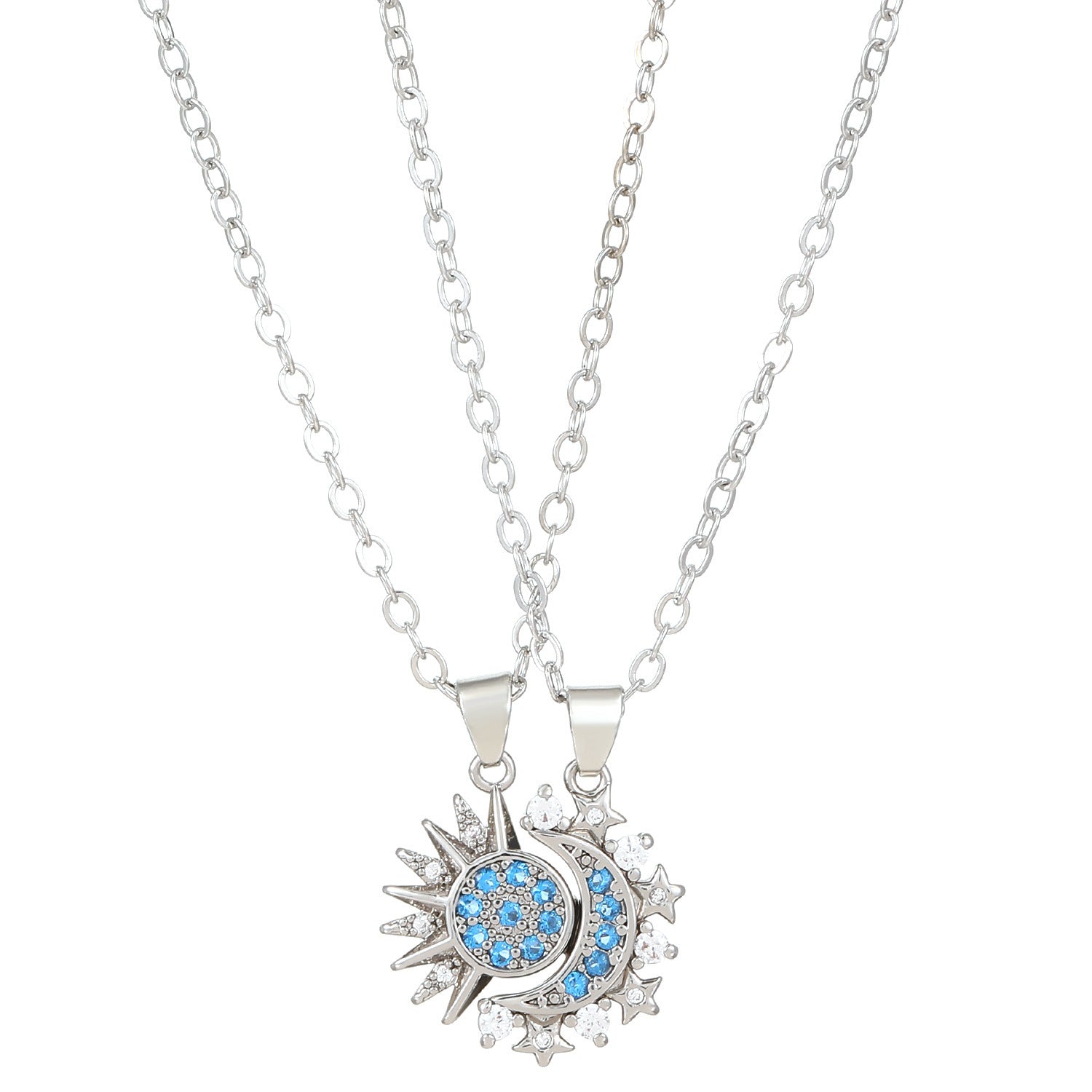 Magnetic Sun & Moon Couple Necklace – Matching Love Pendants for Lovers