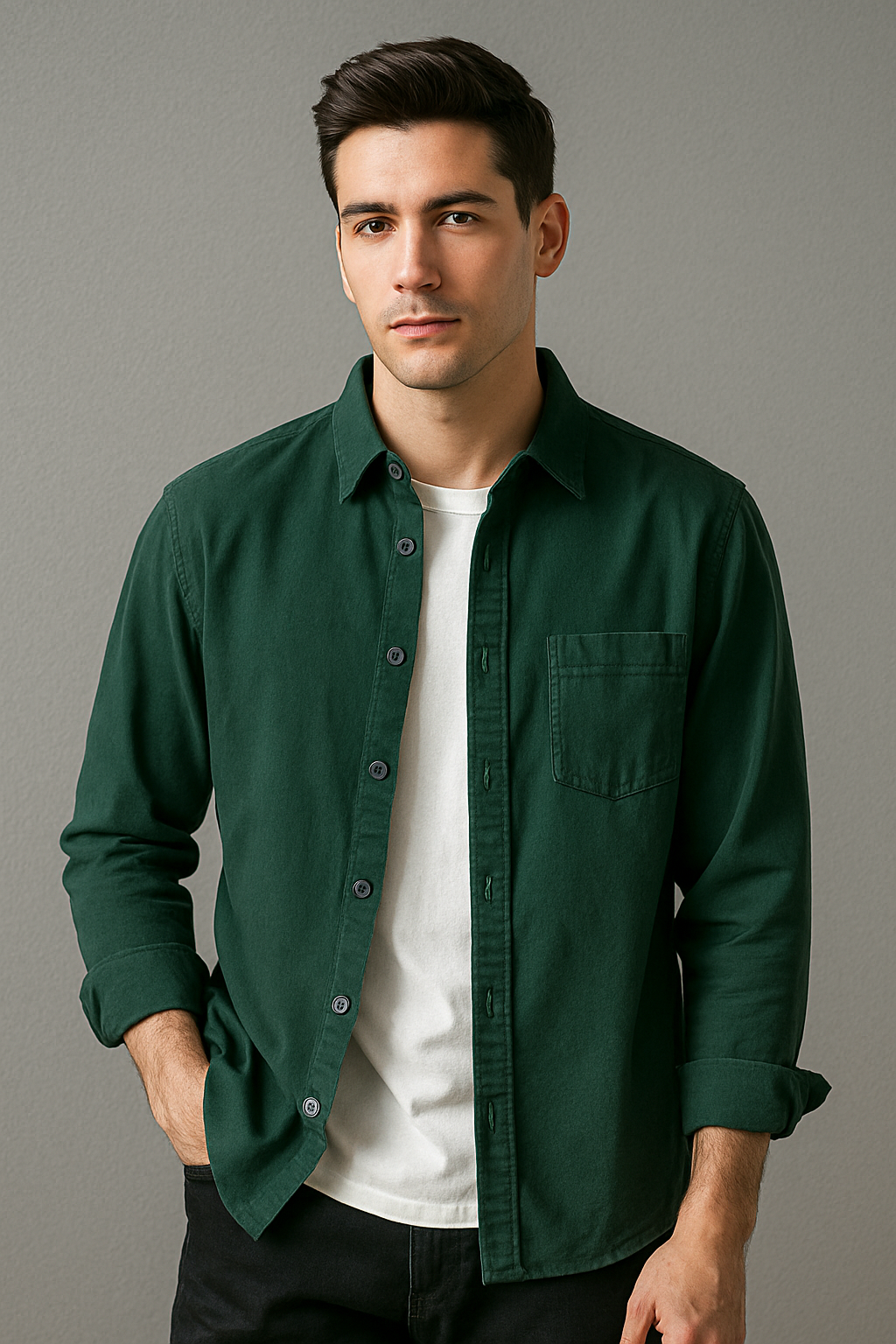 Men's Casual Literary Long Sleeve Shirt – All-Match Loose Fit Top
