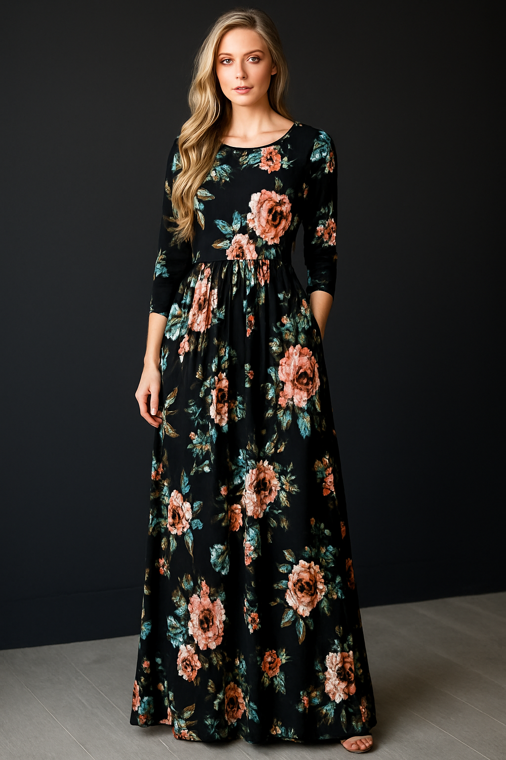 Boho Beach Floral Maxi Dress – Plus Size Summer Evening Wear for Women