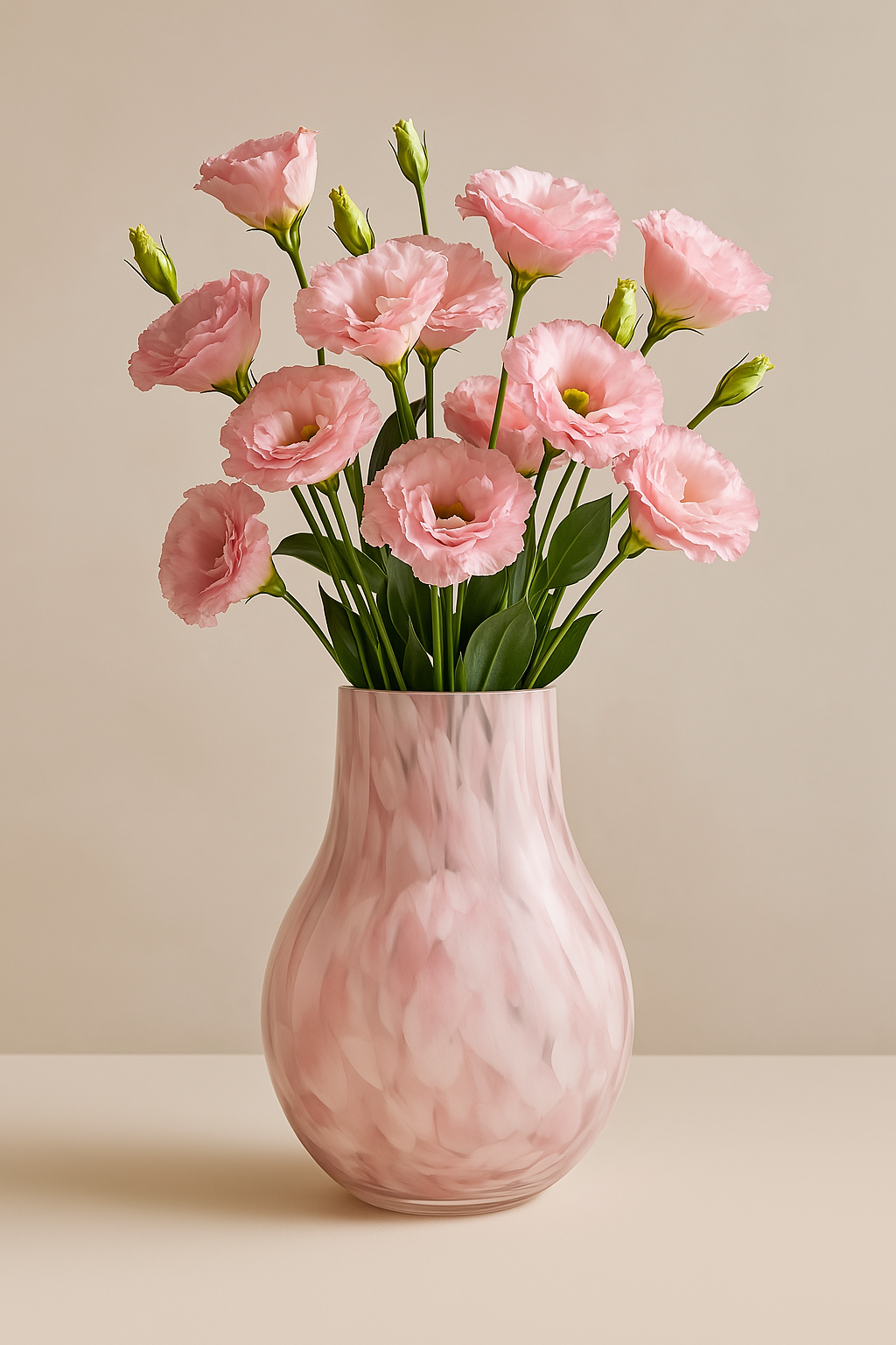 Elegant French Cream Glass Vase – Luxury Minimalist Home Decor