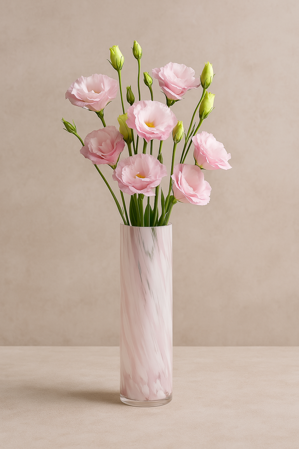 Elegant French Cream Glass Vase – Luxury Minimalist Home Decor