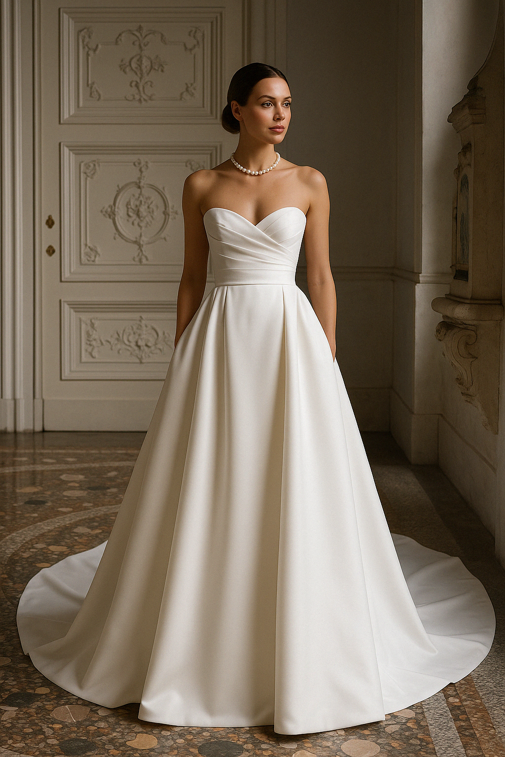 Elegant White Satin Tube Top Dress – Chic Four Seasons Style