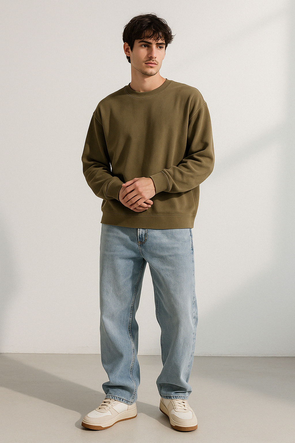 Men's Washed Distressed Loose Straight Jeans – Vintage Street Style