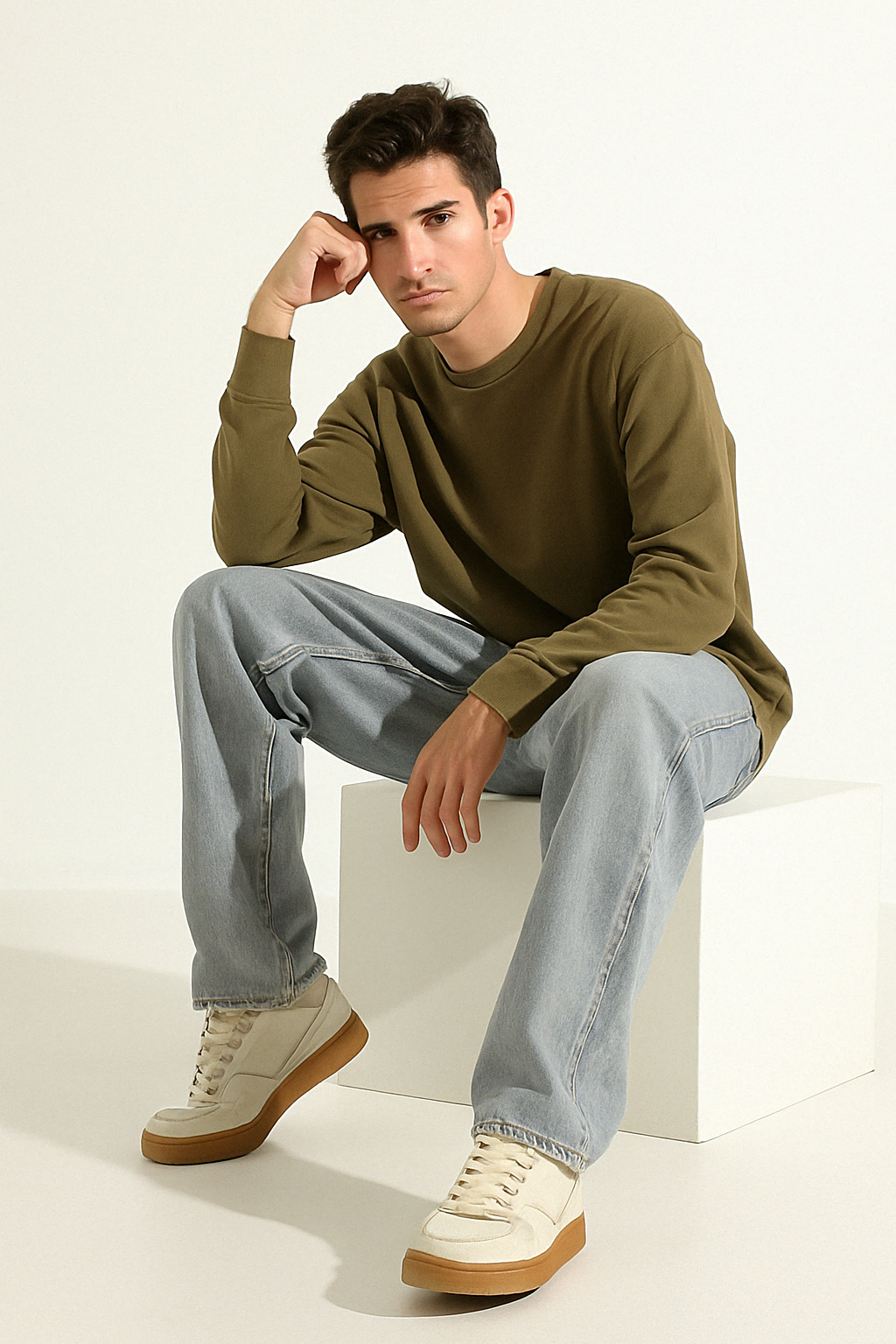 Men's Washed Distressed Loose Straight Jeans – Vintage Street Style