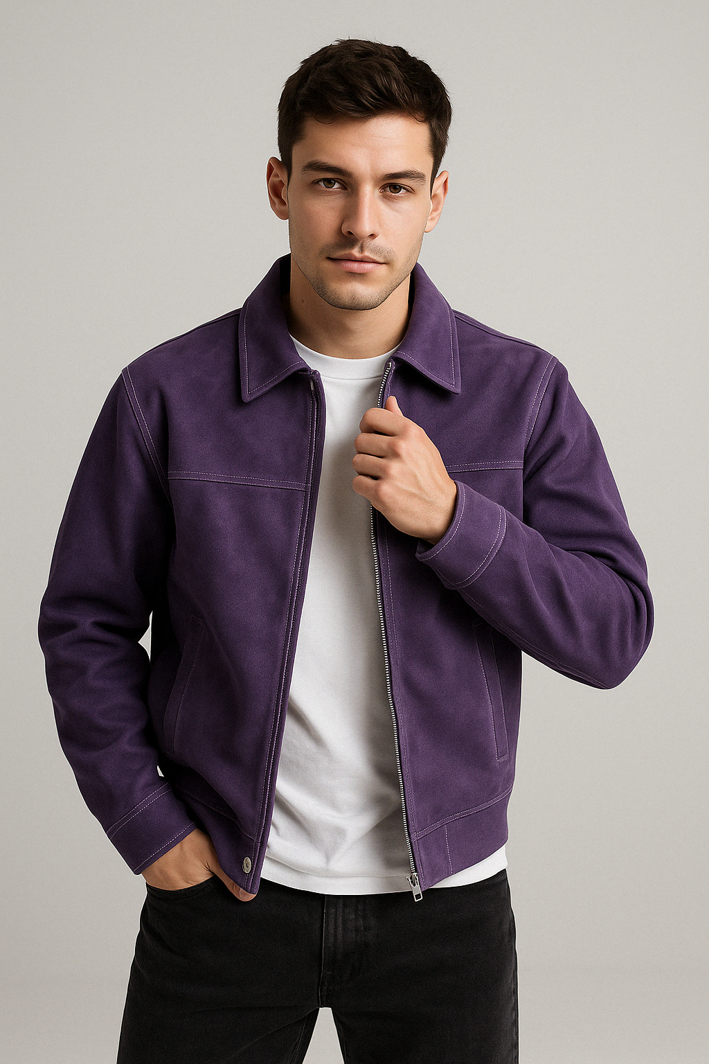 Men’s Retro PU Leather Jacket | Vintage Loose Fit