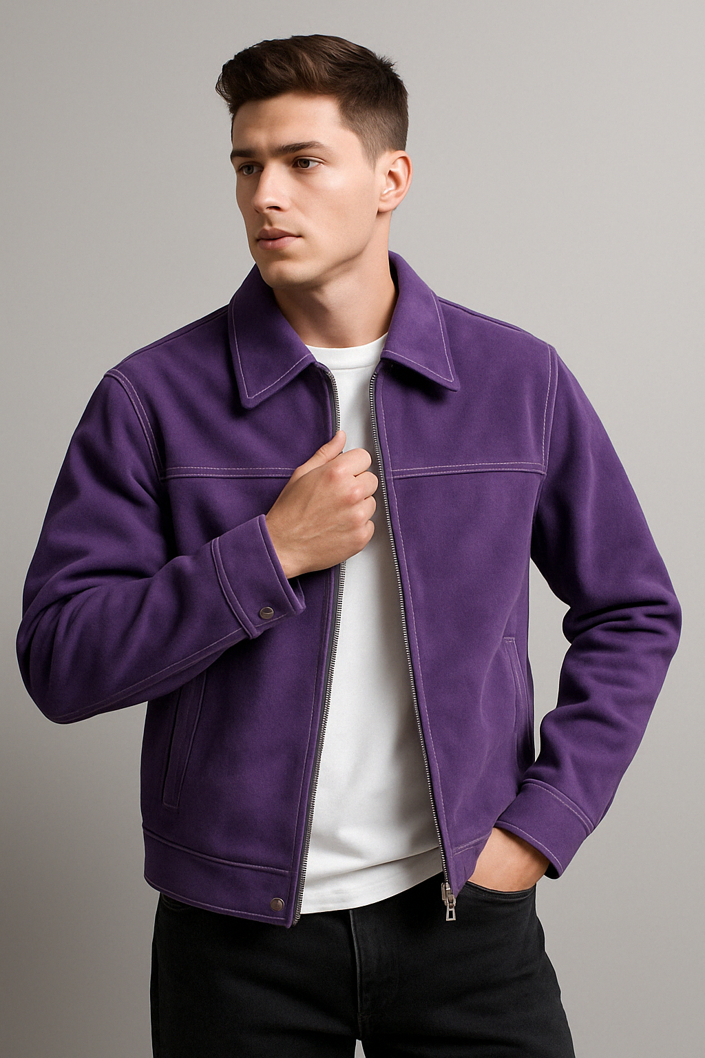Men’s Retro PU Leather Jacket | Vintage Loose Fit