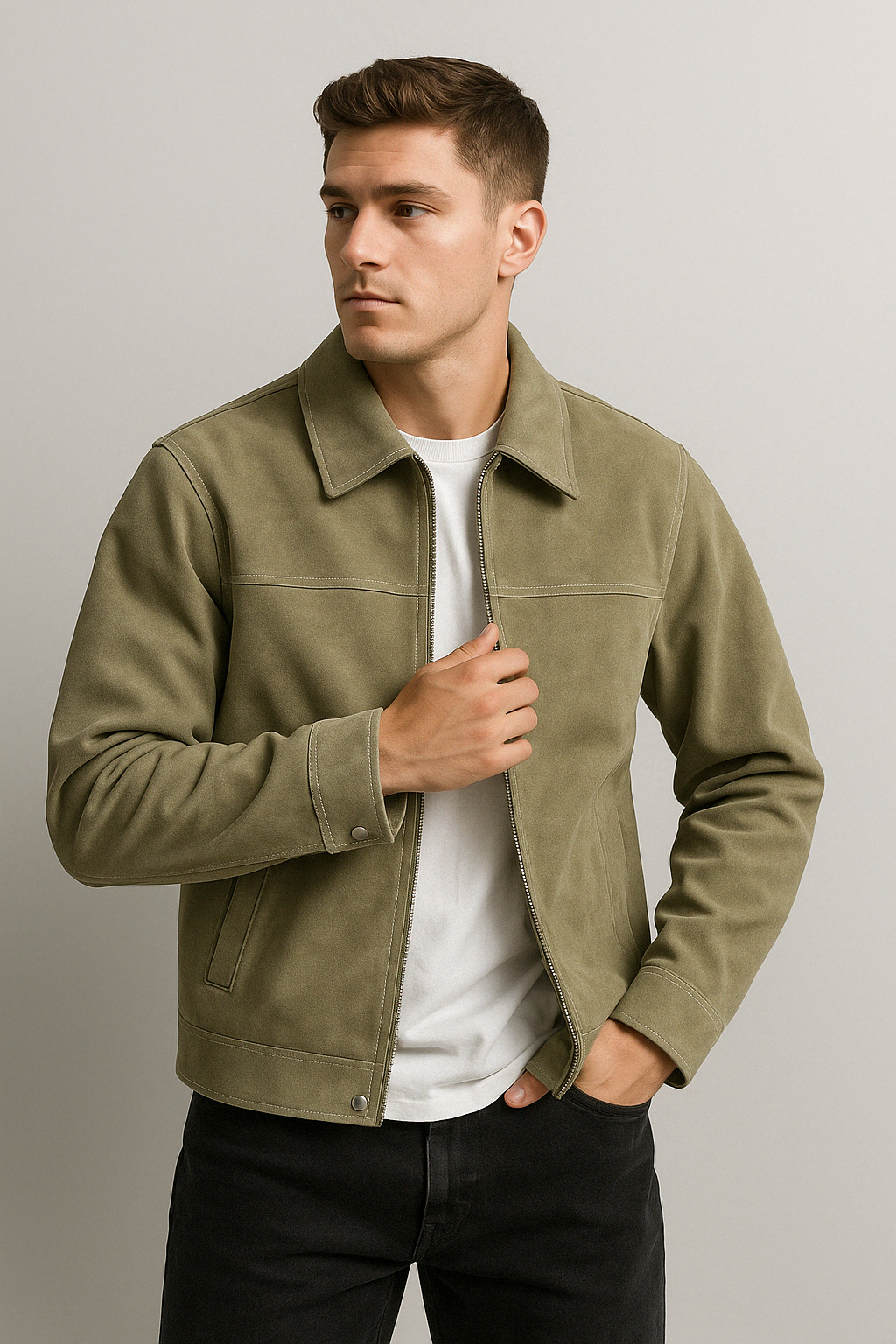 Men’s Retro PU Leather Jacket | Vintage Loose Fit