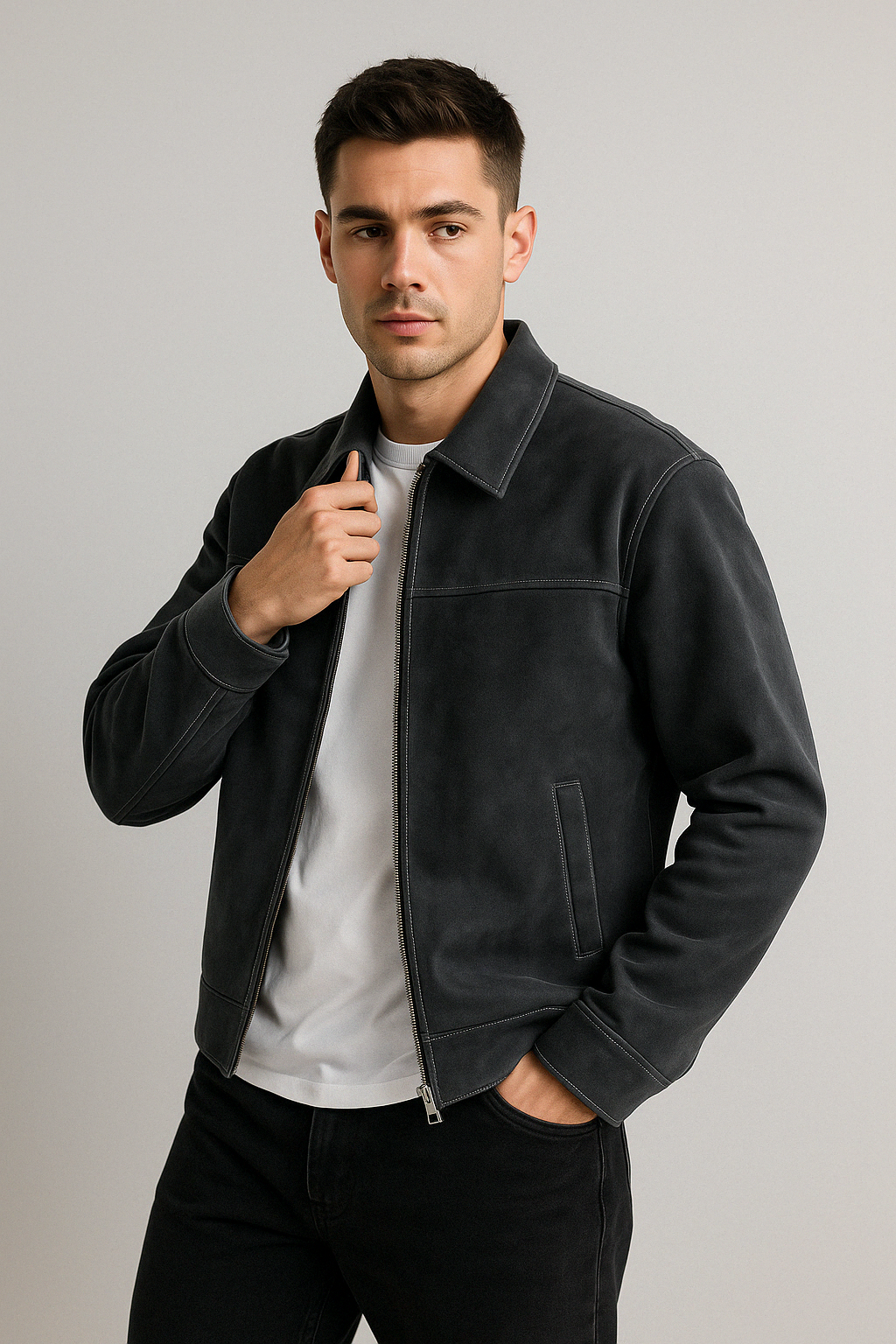 Men’s Retro PU Leather Jacket | Vintage Loose Fit