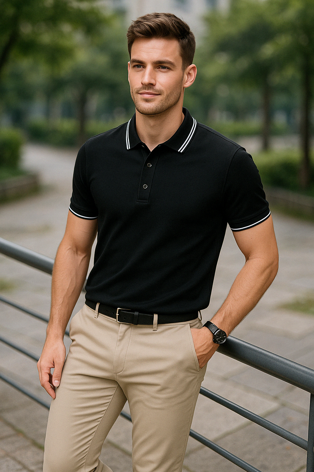 Men’s Slim Fit Polo T-Shirt – Stylish Summer Casual Wear