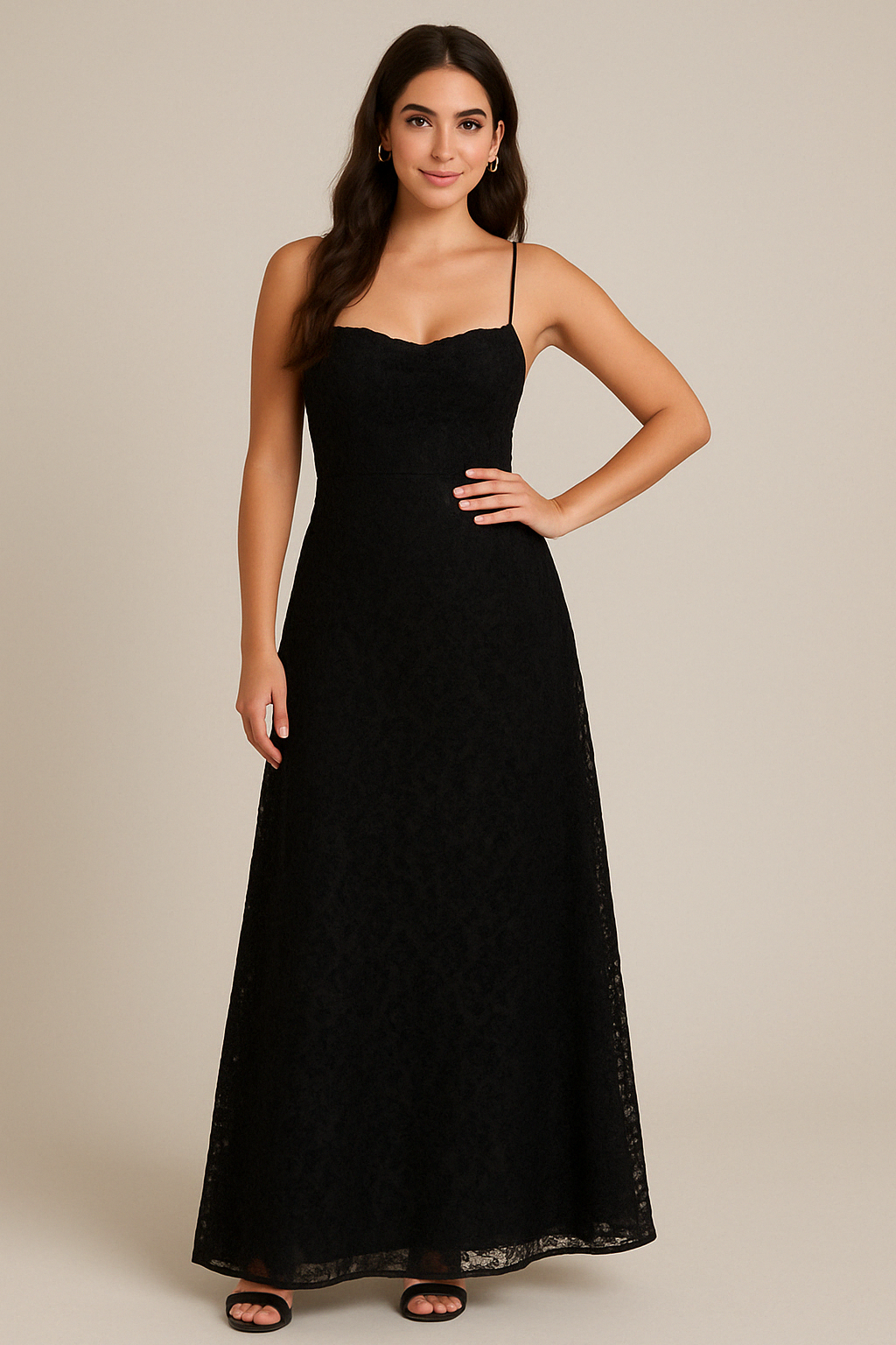 Elegant Floral Long Dress – Luxe Lace-Up Evening Gown