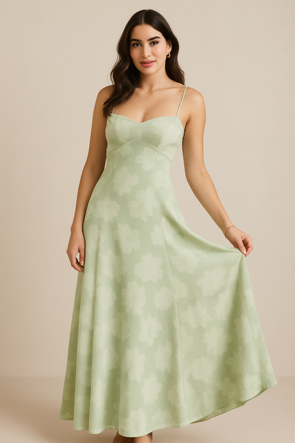 Elegant Floral Long Dress – Luxe Lace-Up Evening Gown