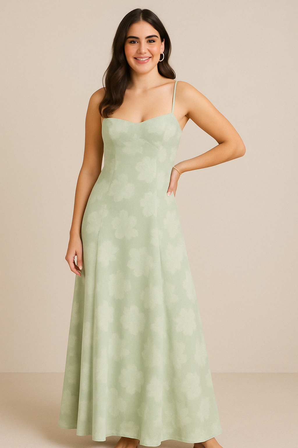 Elegant Floral Long Dress – Luxe Lace-Up Evening Gown