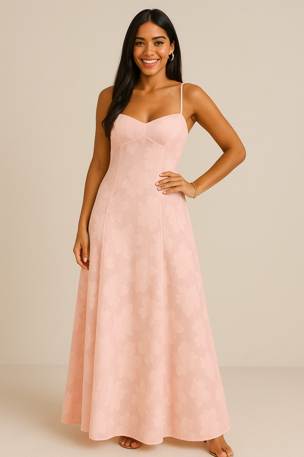 Elegant Floral Long Dress – Luxe Lace-Up Evening Gown