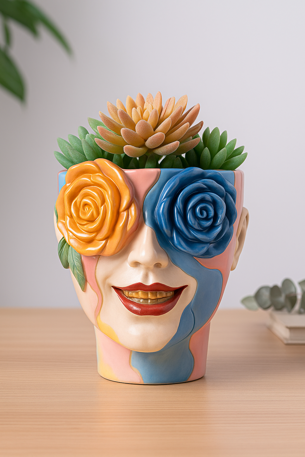 🌹 Hand-Painted Rose Flowerpot – Garden & Home Decor