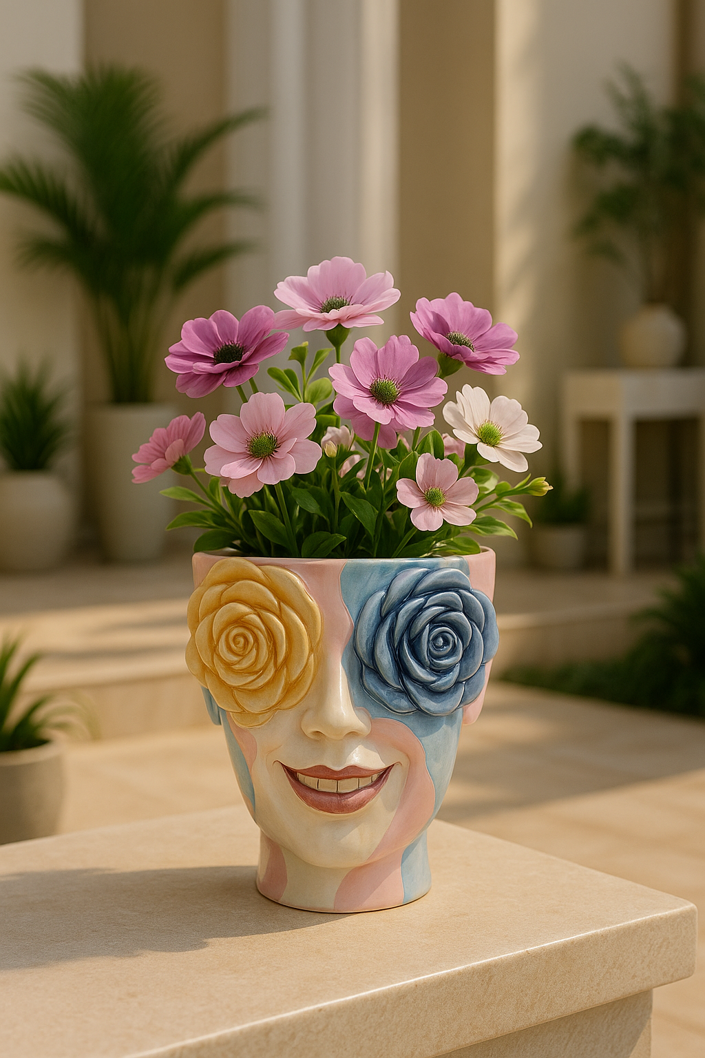 🌹 Hand-Painted Rose Flowerpot – Garden & Home Decor