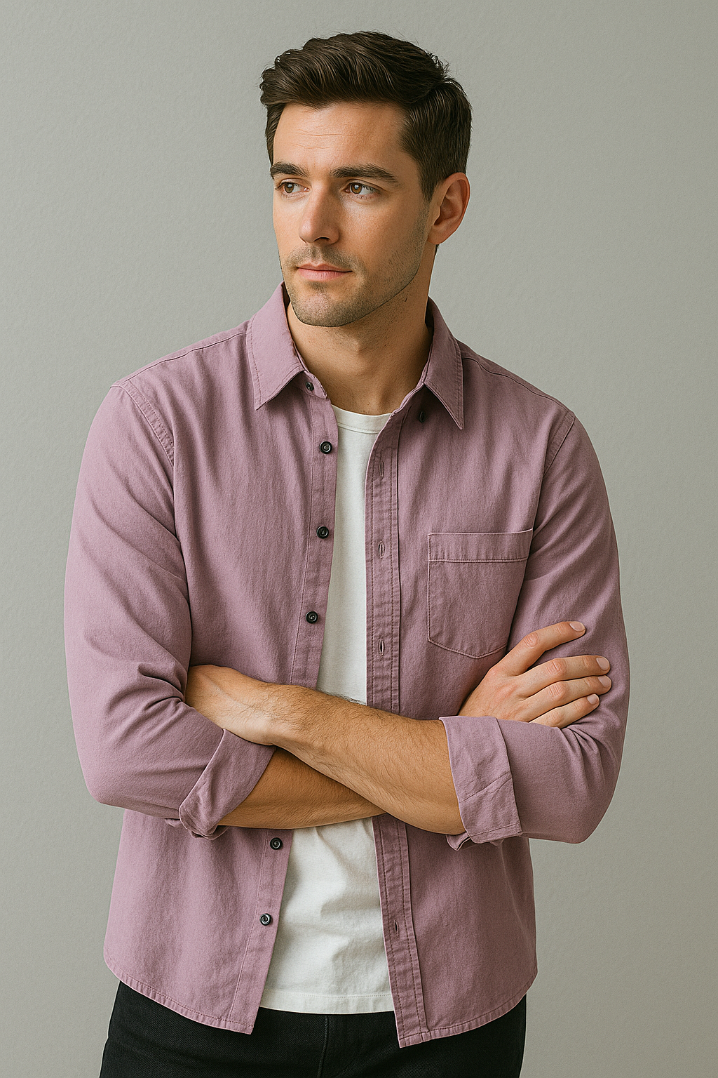 Men's Casual Literary Long Sleeve Shirt – All-Match Loose Fit Top