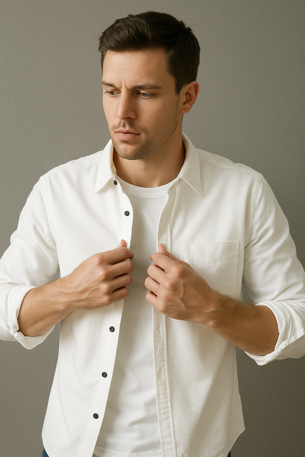 Men's Casual Literary Long Sleeve Shirt – All-Match Loose Fit Top
