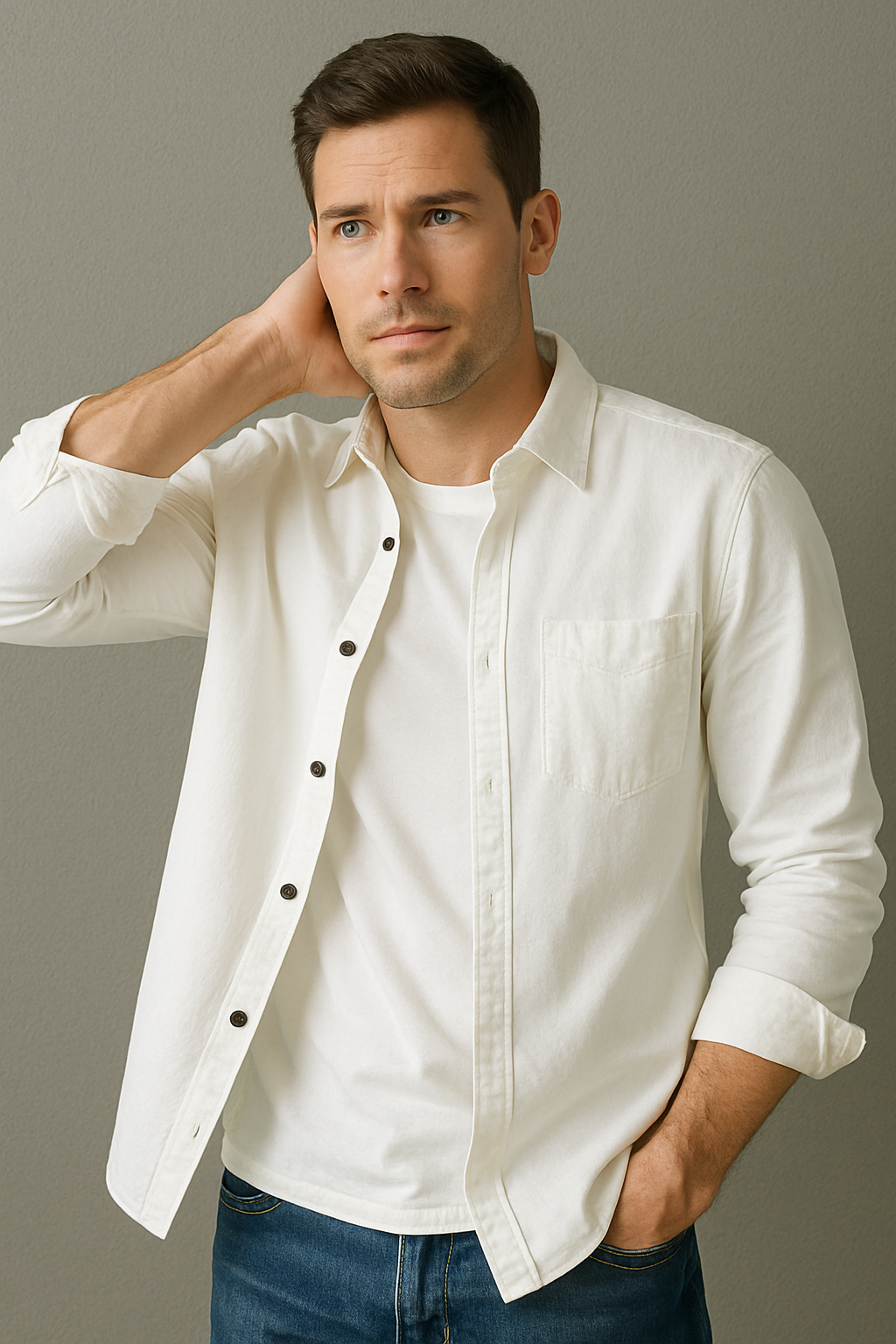 Men's Casual Literary Long Sleeve Shirt – All-Match Loose Fit Top