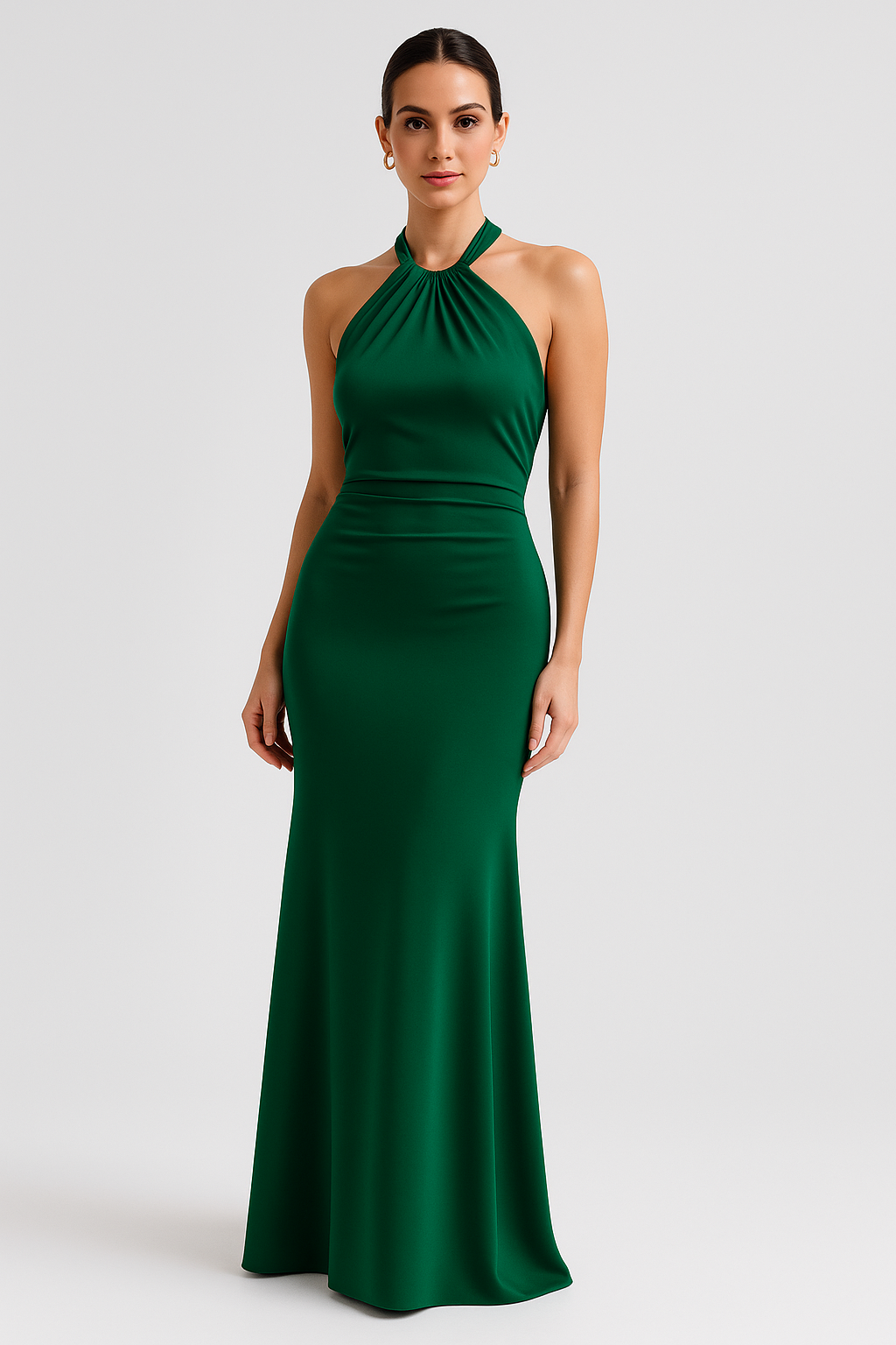 Backless Halter Bodycon Maxi Dress for Women - Slim Waist Fit Gown