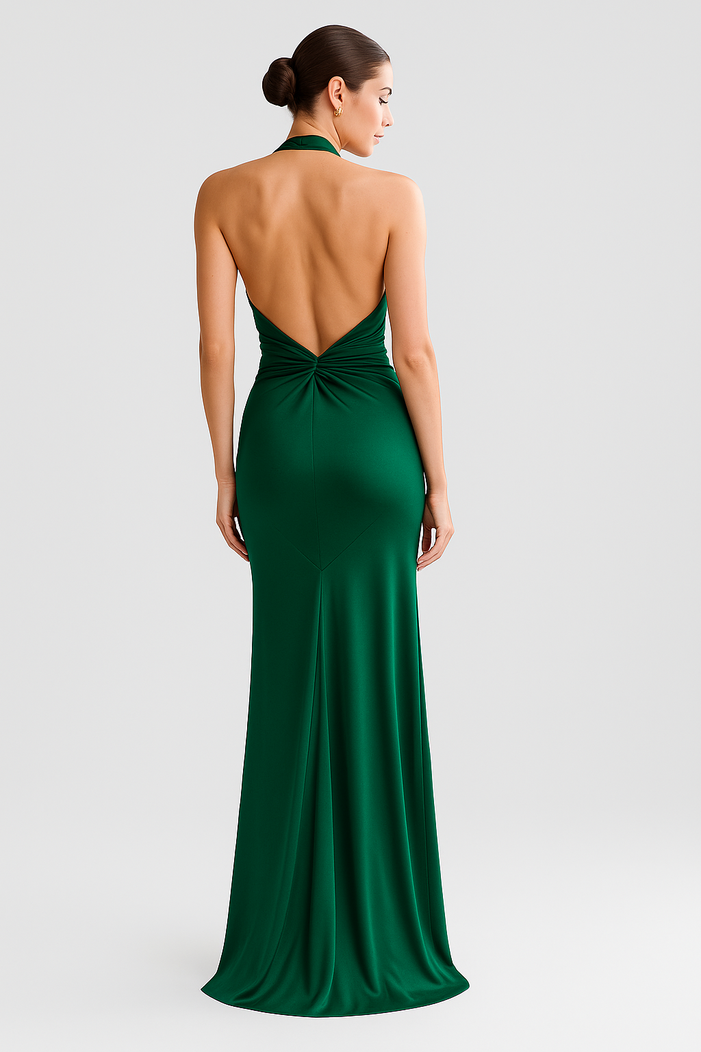 Backless Halter Bodycon Maxi Dress for Women - Slim Waist Fit Gown
