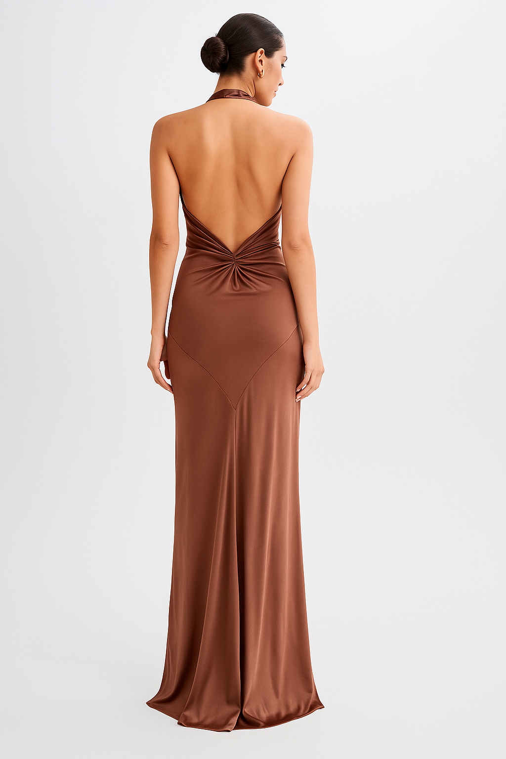 Backless Halter Bodycon Maxi Dress for Women - Slim Waist Fit Gown