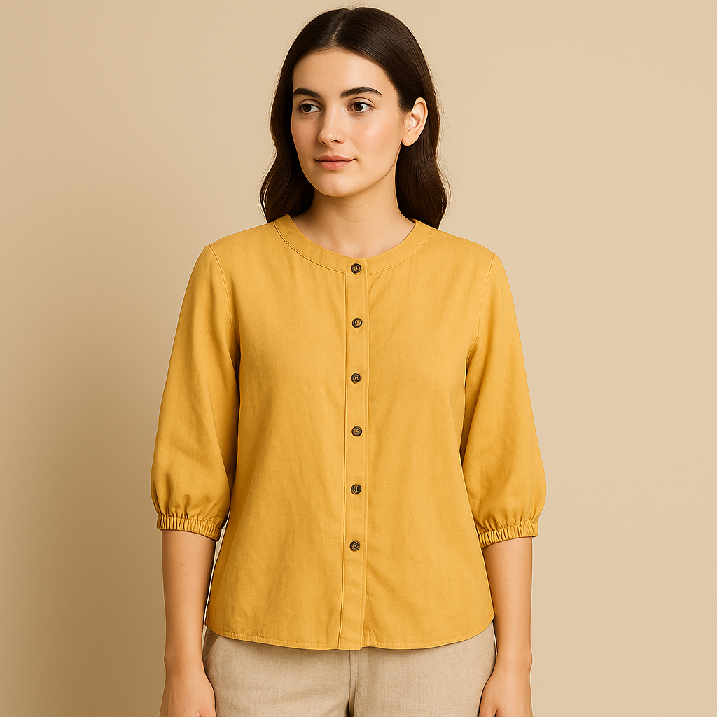 Retro Women's Half-Sleeve Shirt - Loose Summer Top