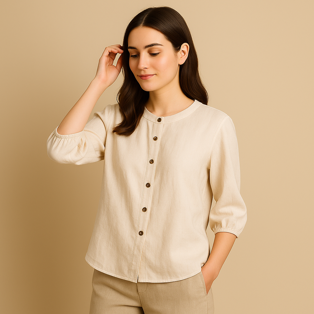 Retro Women's Half-Sleeve Shirt - Loose Summer Top