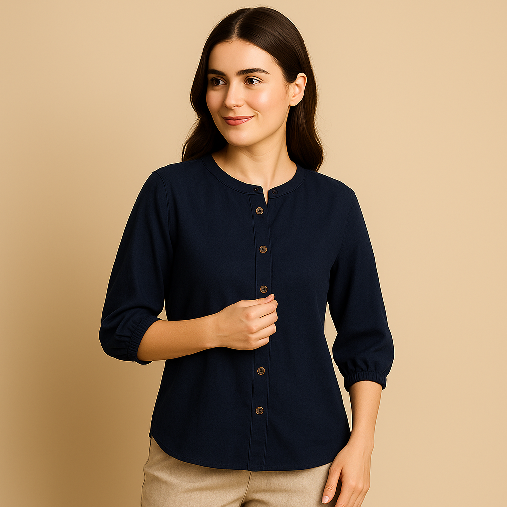 Retro Women's Half-Sleeve Shirt - Loose Summer Top