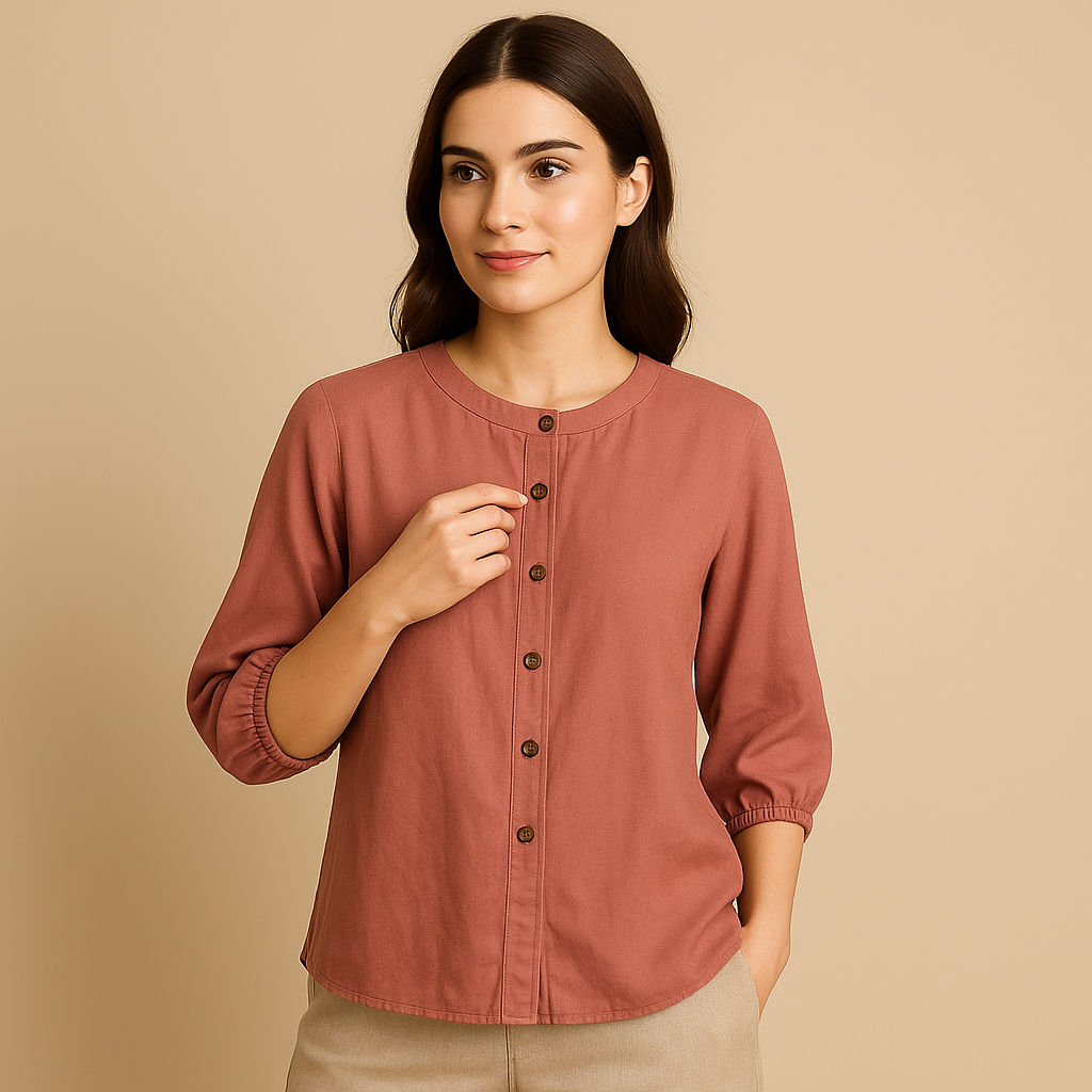 Retro Women's Half-Sleeve Shirt - Loose Summer Top