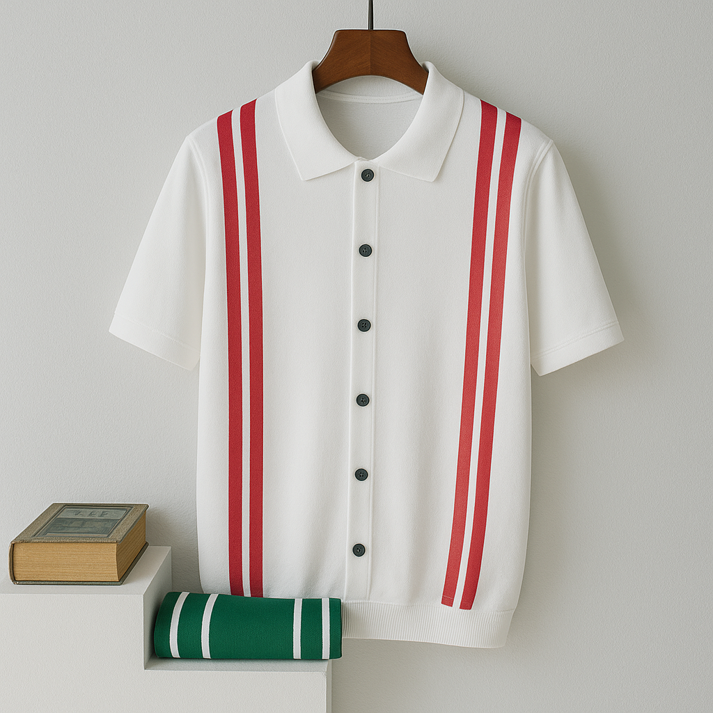 Men's Breathable Striped Polo Shirt - Casual Short-Sleeve Trendy Fit