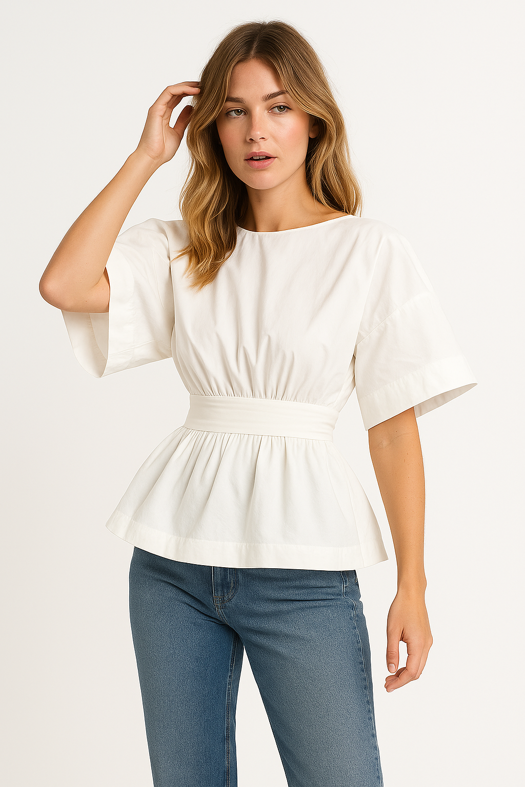 Backless Tie-Back Cotton Tee – Women’s Summer Top