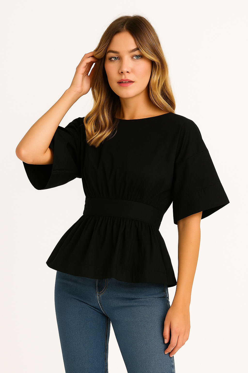 Backless Tie-Back Cotton Tee – Women’s Summer Top