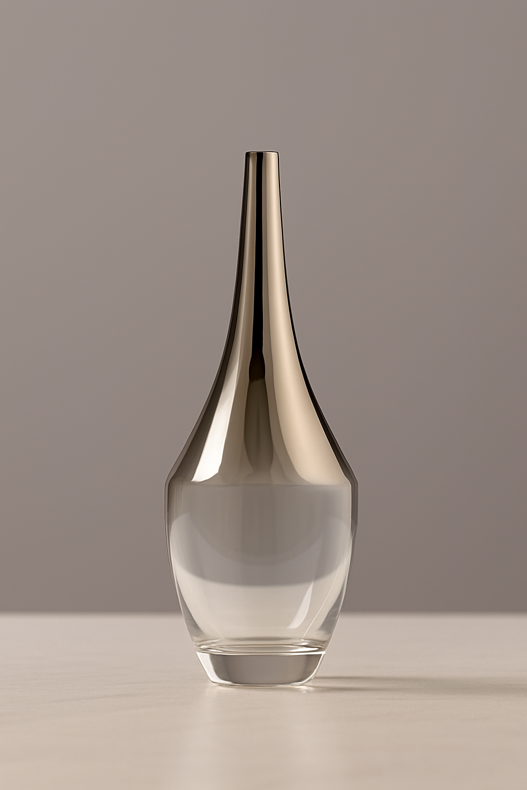 Premium Silver-Plated Small Glass Vase – Elegant Décor