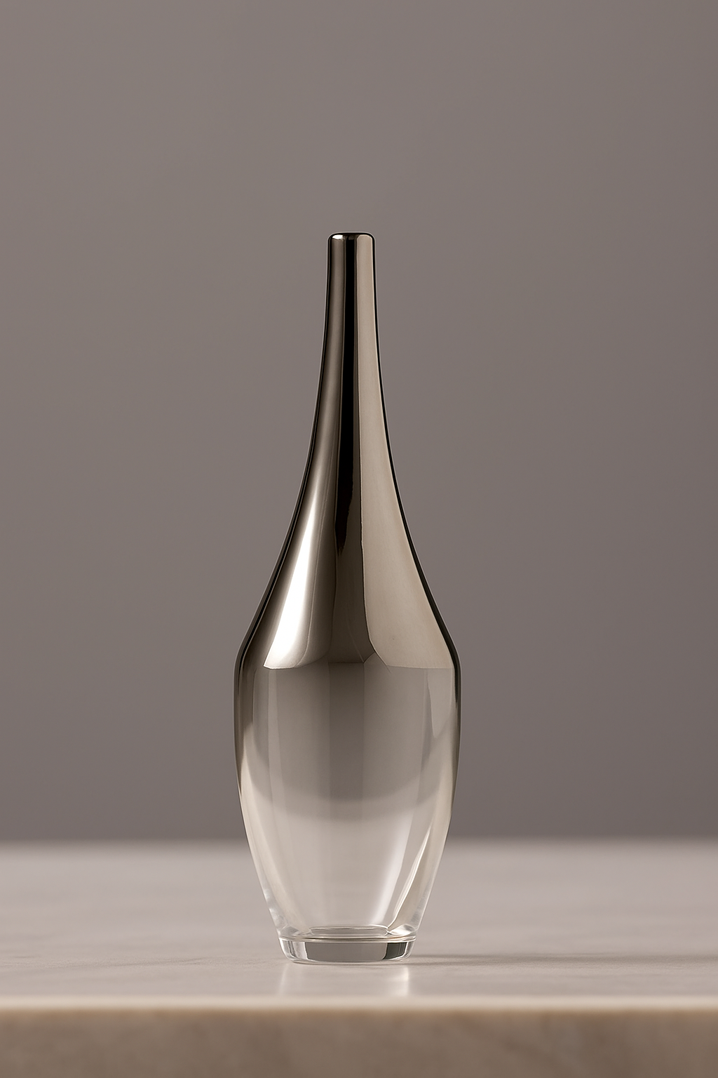 Premium Silver-Plated Small Glass Vase – Elegant Décor