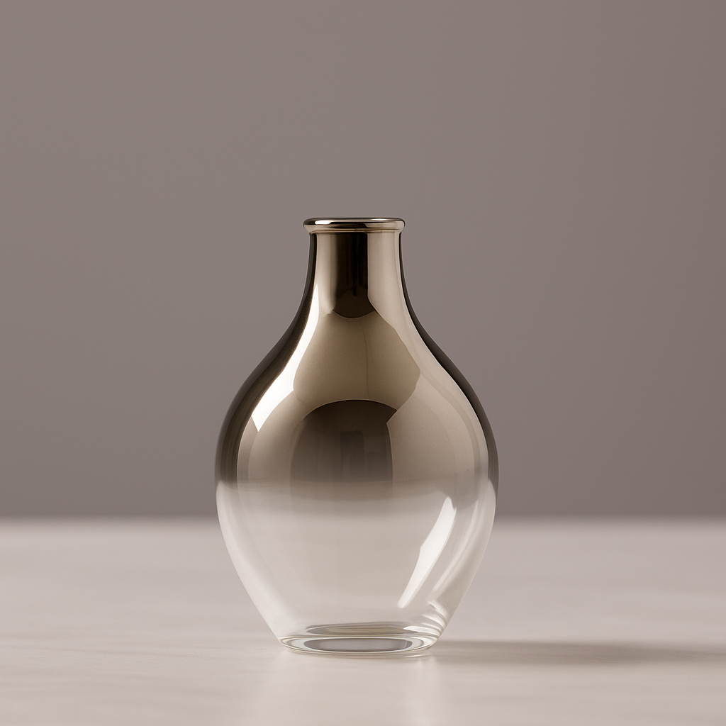 Premium Silver-Plated Small Glass Vase – Elegant Décor