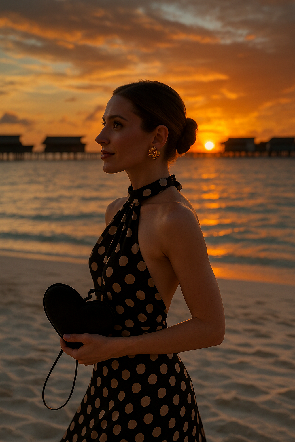 Polka Dot Backless Slit Maxi Dress – Elegant Summer Evening Wear