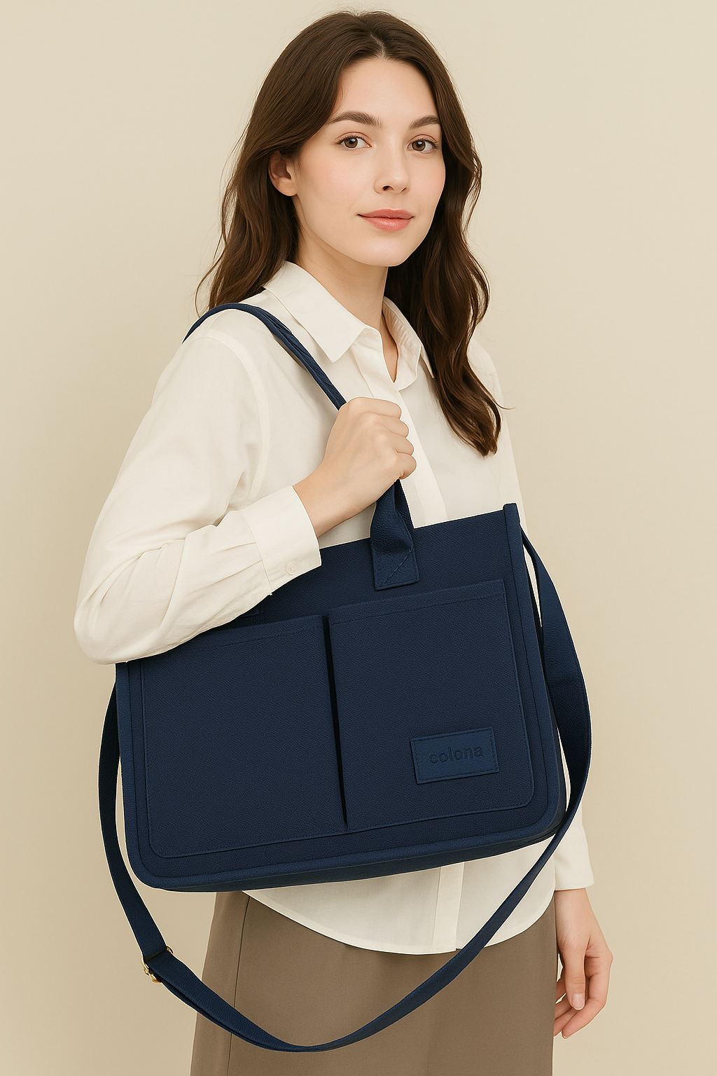 Multi-Pocket Canvas Tote – Large, Stylish & Practical for Daily Use