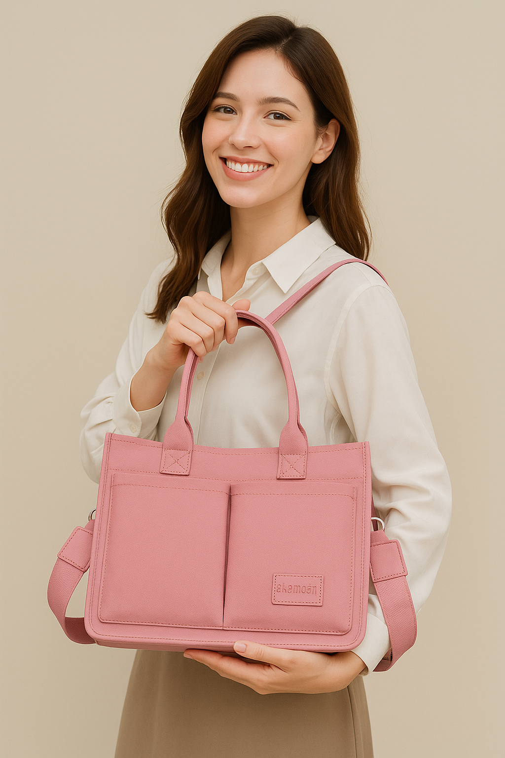 Multi-Pocket Canvas Tote – Large, Stylish & Practical for Daily Use