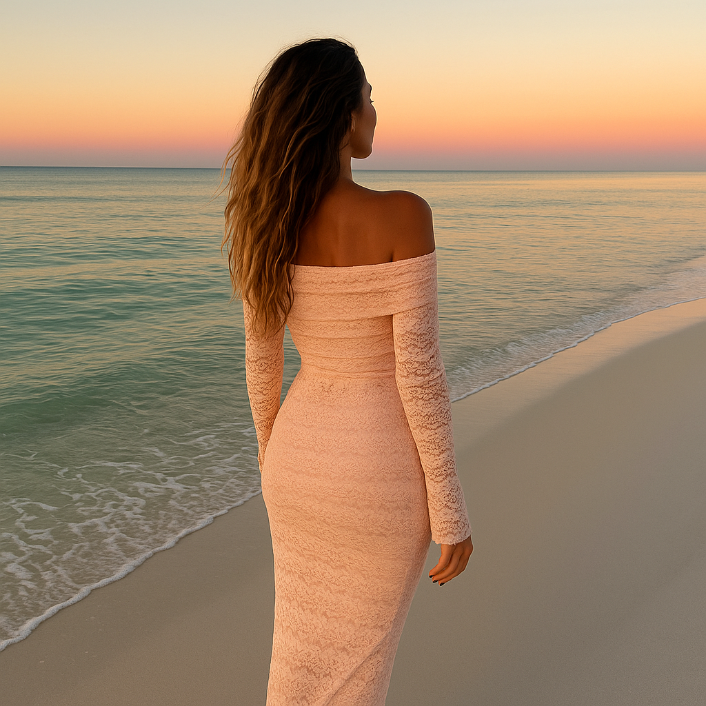 Elegant Off-Shoulder Lace Dress – Socialite Style Chic | Alvora Trends