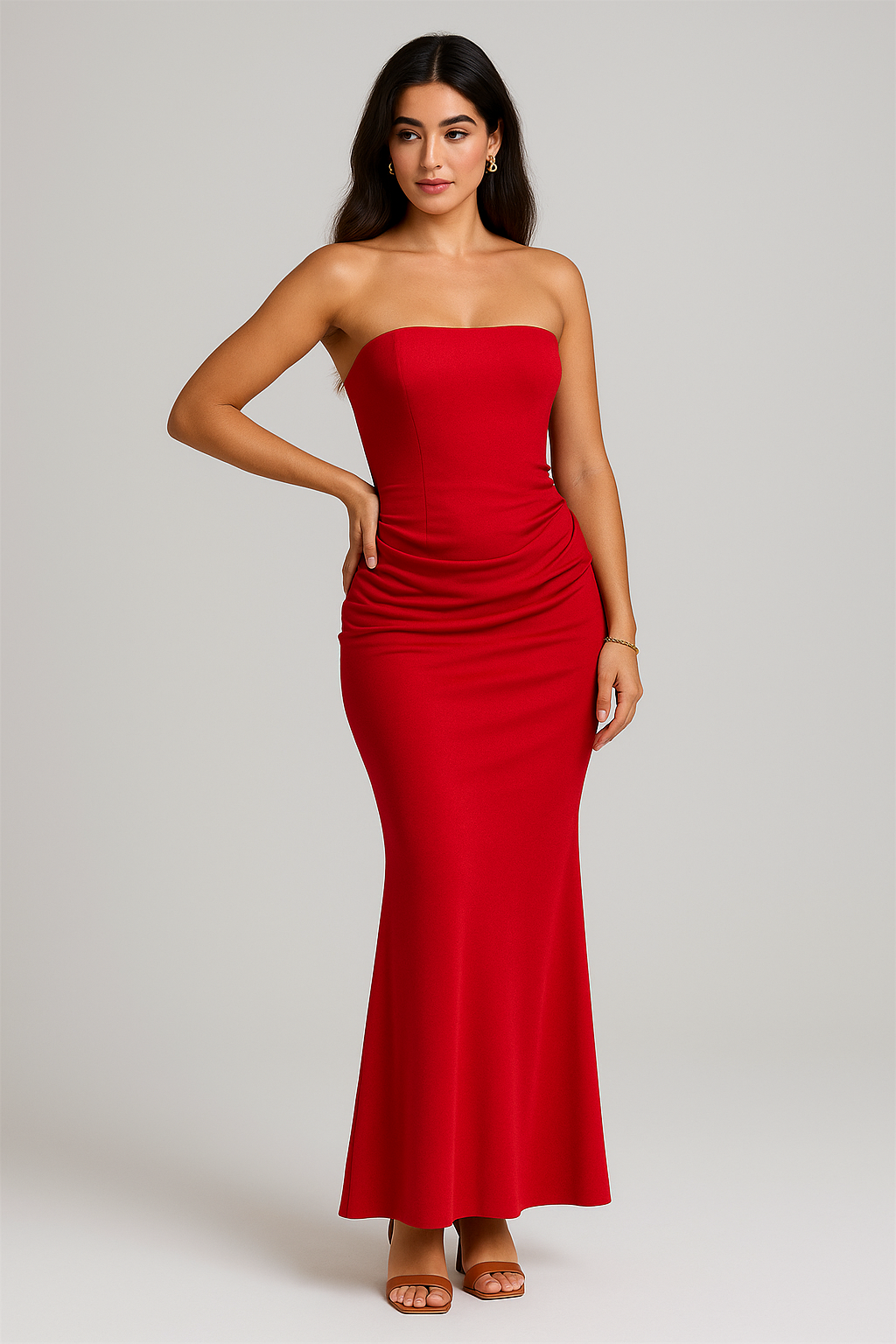 "Backless Tube Top Party Dress – Sexy Slim Fit Evening Gown"