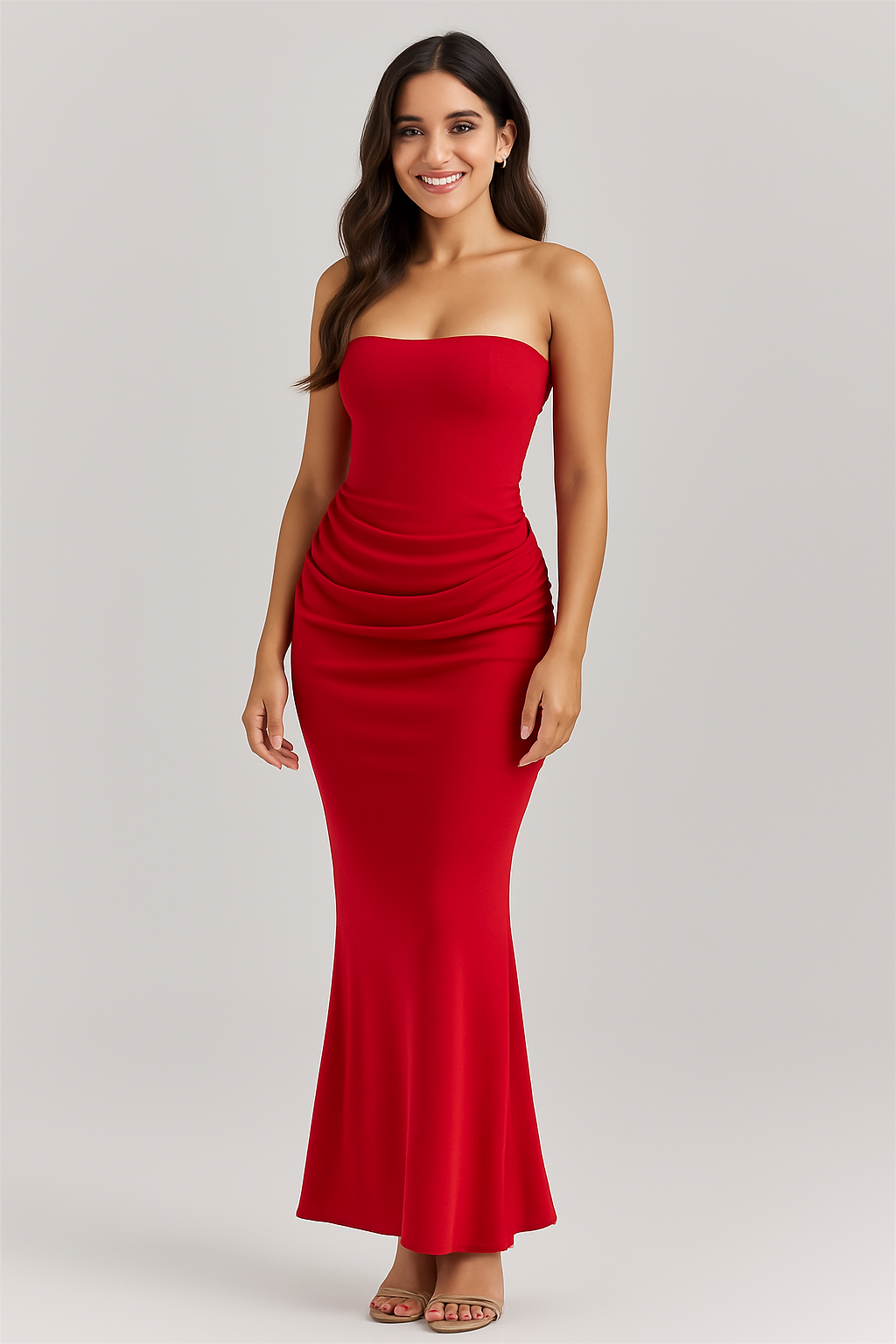 "Backless Tube Top Party Dress – Sexy Slim Fit Evening Gown"