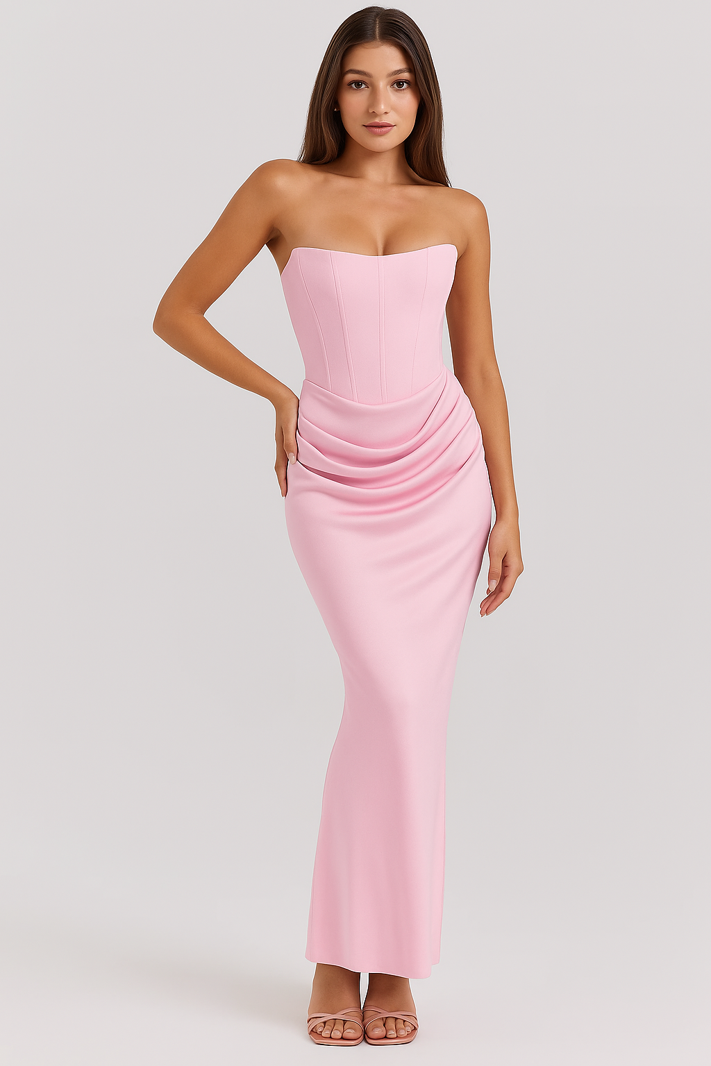 "Backless Tube Top Party Dress – Sexy Slim Fit Evening Gown"