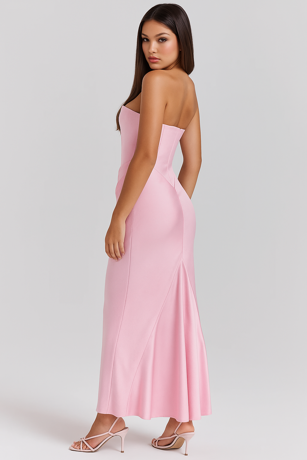 "Backless Tube Top Party Dress – Sexy Slim Fit Evening Gown"