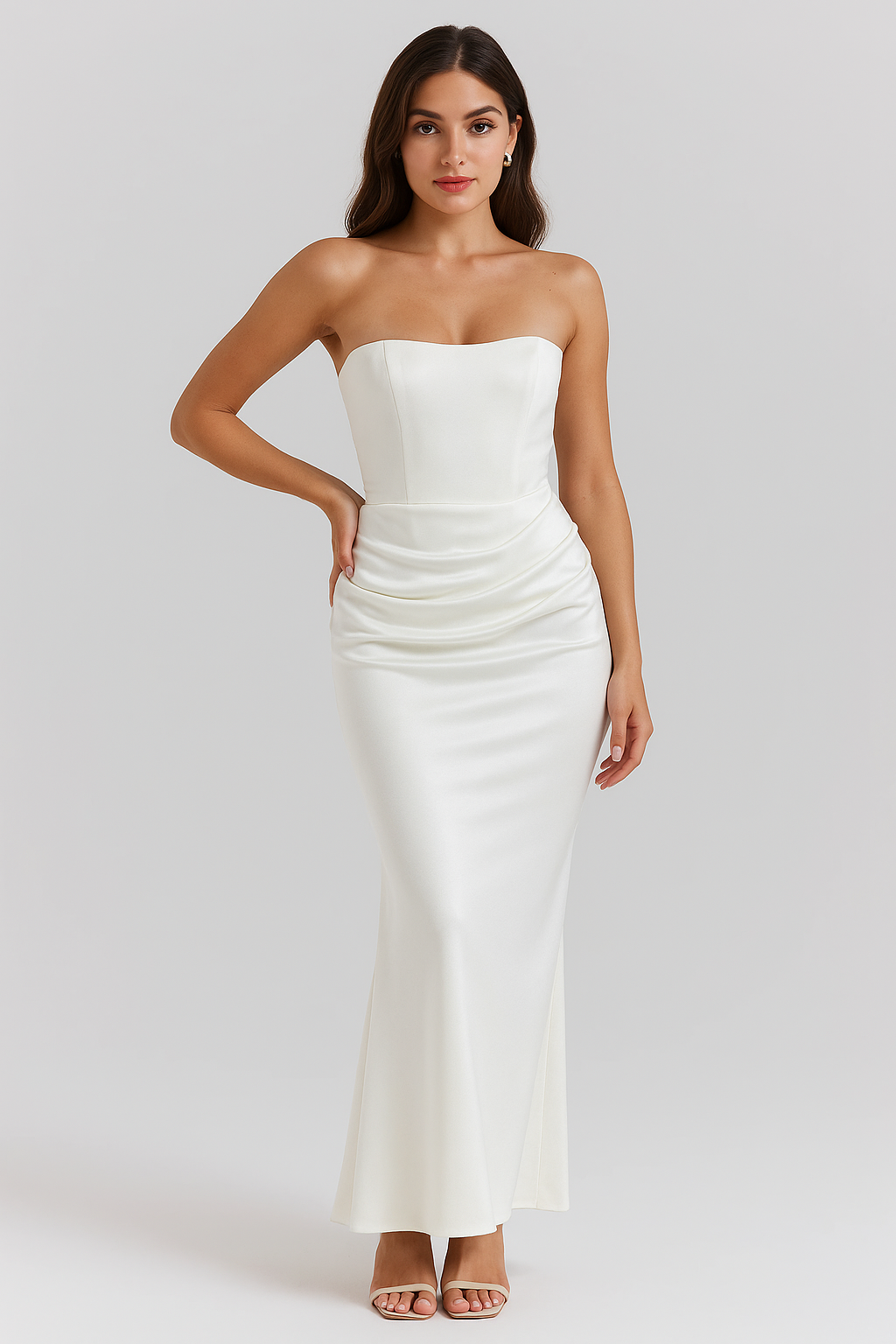 "Backless Tube Top Party Dress – Sexy Slim Fit Evening Gown"