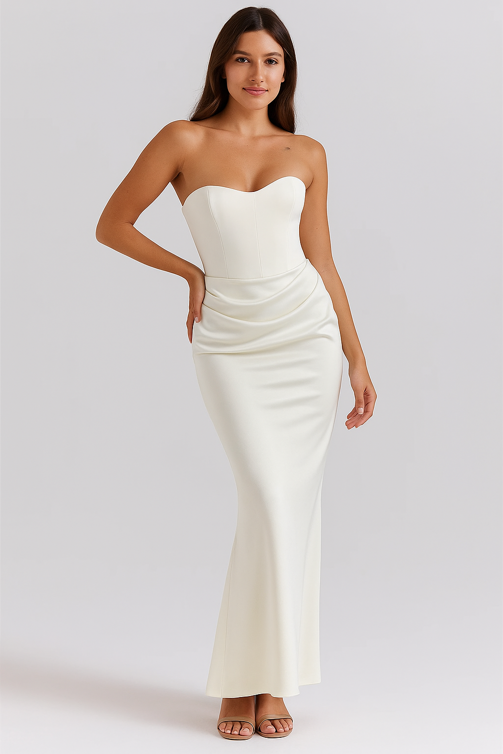 "Backless Tube Top Party Dress – Sexy Slim Fit Evening Gown"