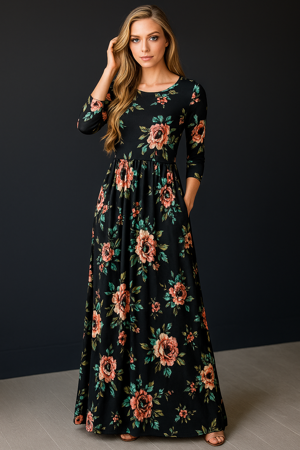 Boho Beach Floral Maxi Dress – Plus Size Summer Evening Wear for Women